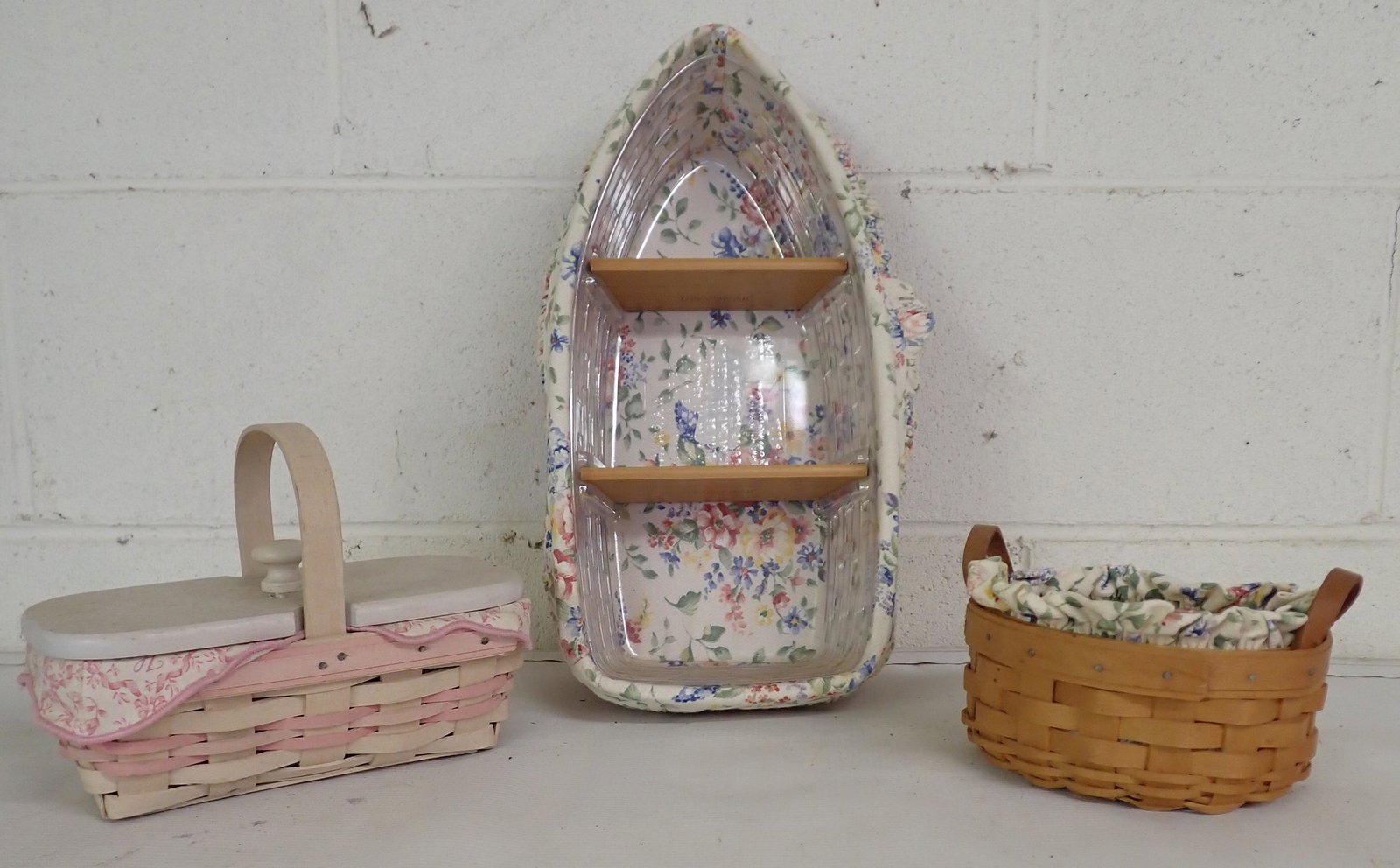 3 Longaberger Baskets: Largest is apprx 6 3/4" x 13 1/2" x 4" tall