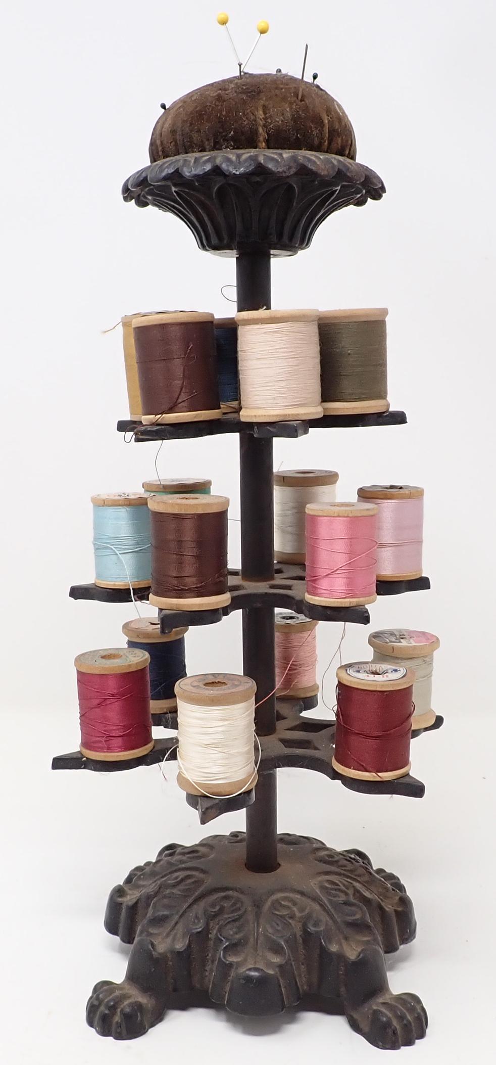 Cast Iron Thread Carousel & Pin Cushion (1 of 6)