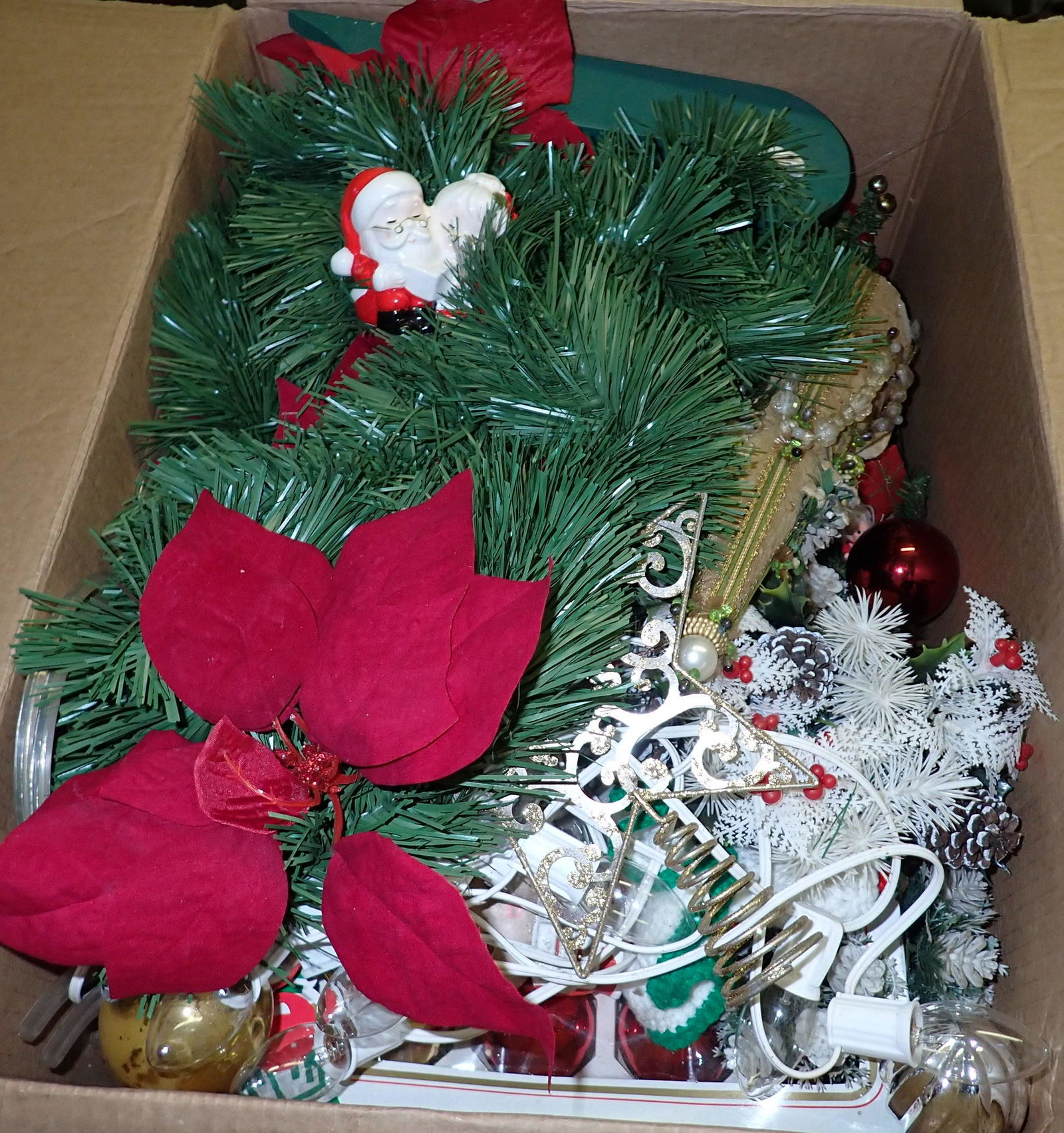 Box of Vintage Christmas Decorations / Ornaments (1 of 7)