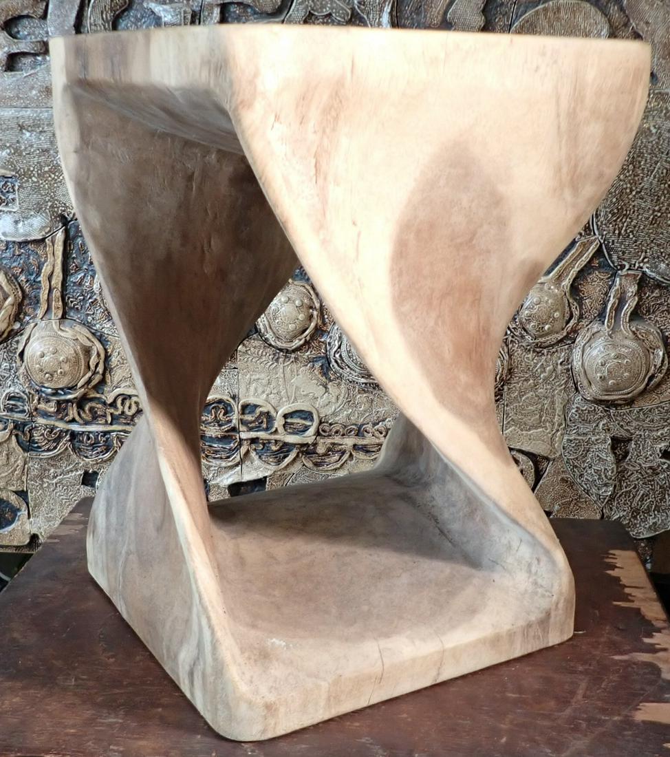 Carved Wooden Stool (1 of 4)