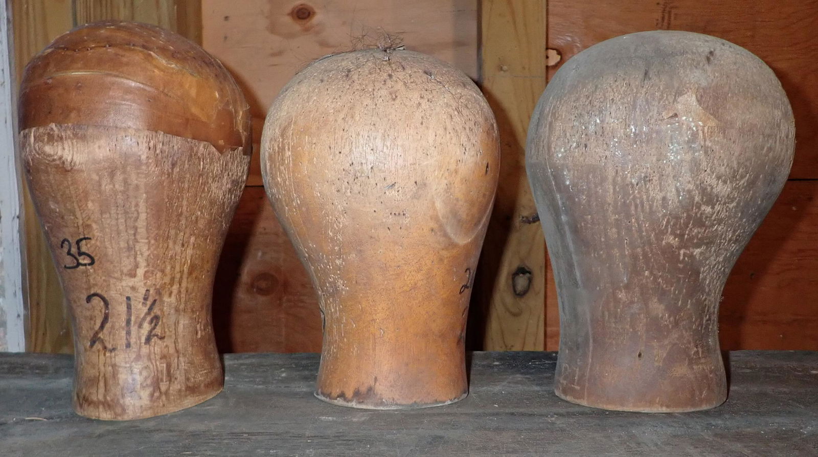 3 Antique Wooden Hat Forms (1 of 4)