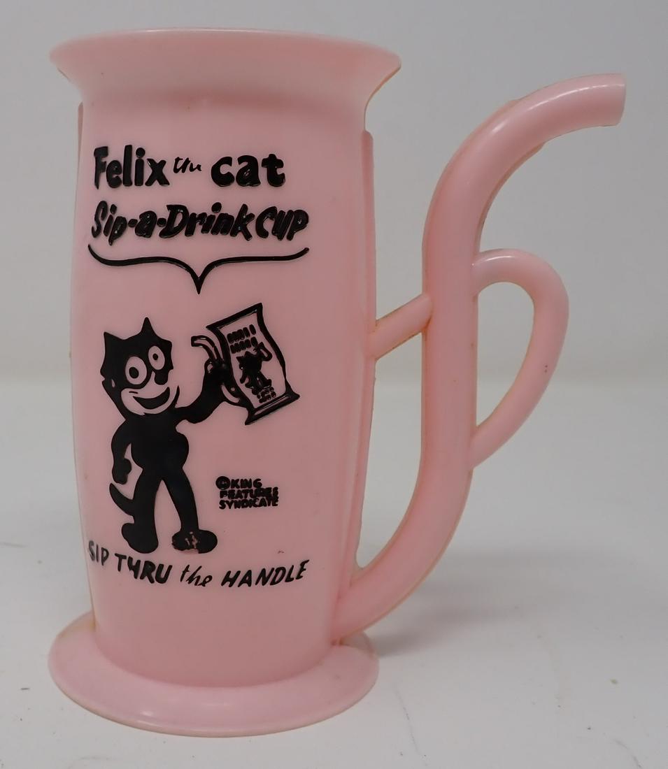 Felix The Cat Sip a Drink Cup: Approx 2 3/4" in diameter and 5" tall