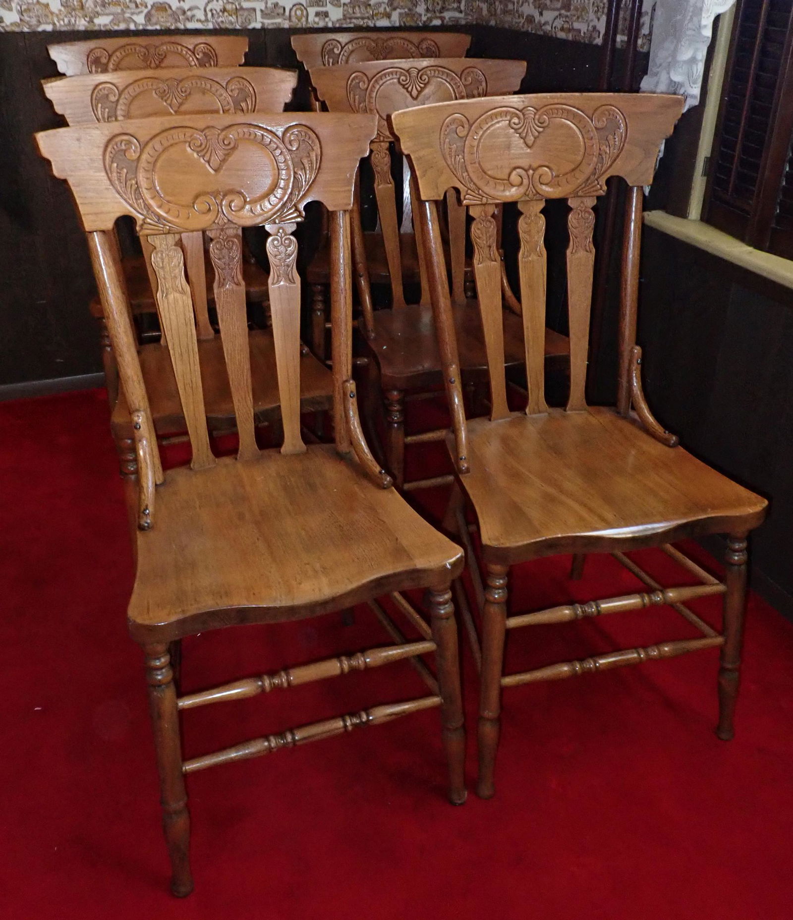 Set of 6 Pressed Back Chairs (1 of 4)