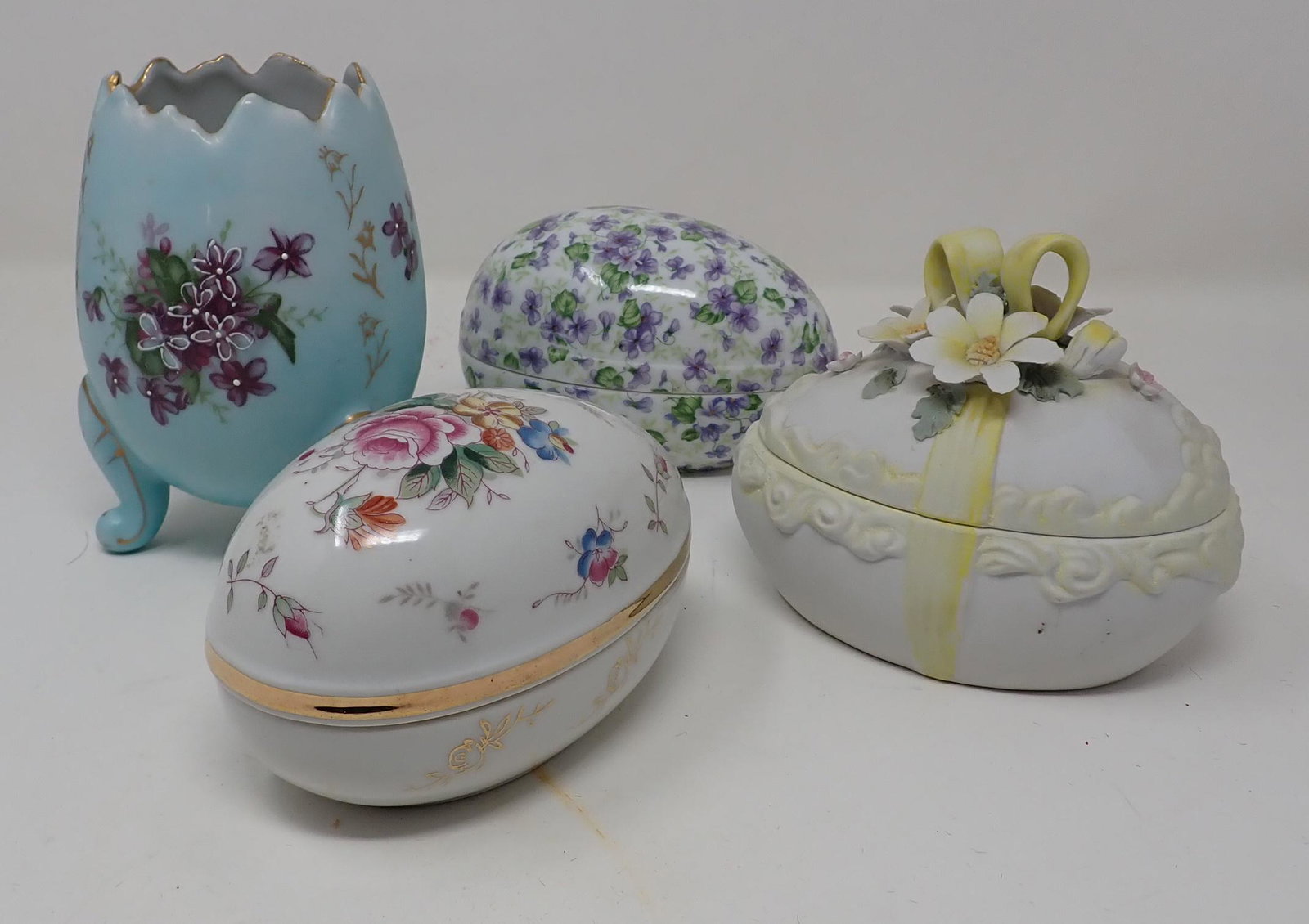 Porcelain Eggs: Tallest is approx 5 3/4" tall