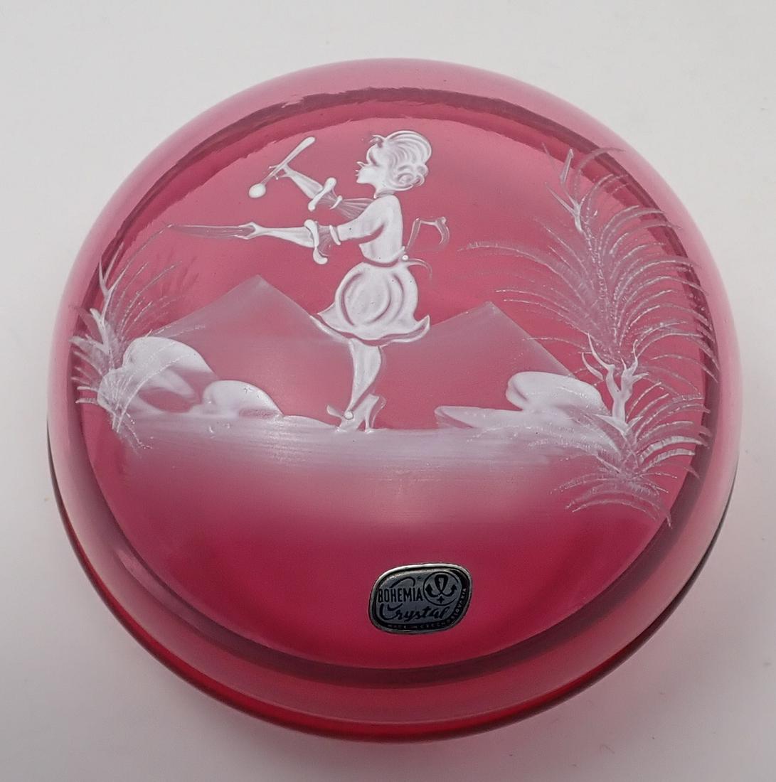 Bohemia Mary Gregory Vanity Jar (1 of 4)