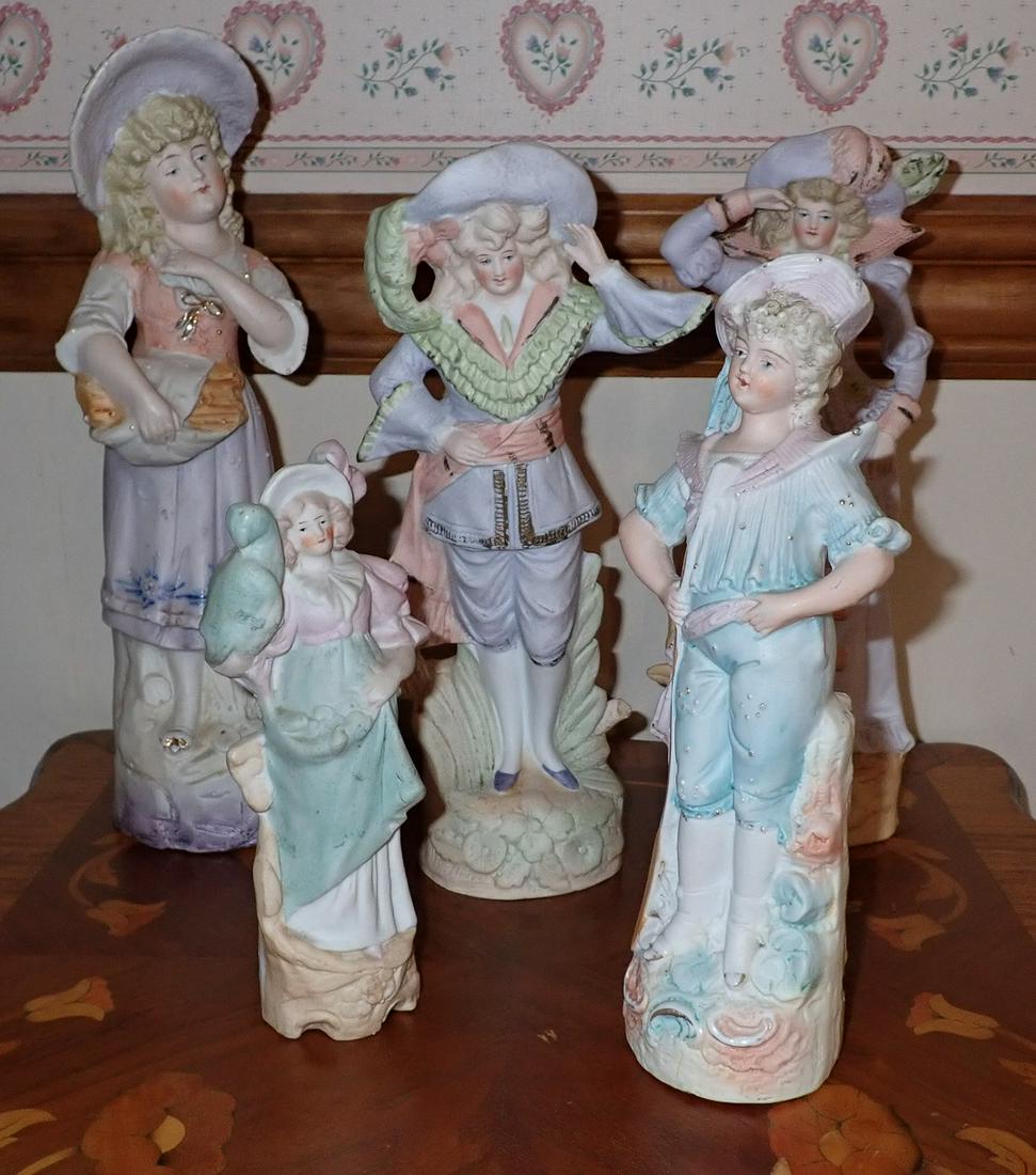 5 Bisque Victorian Figures (1 of 3)