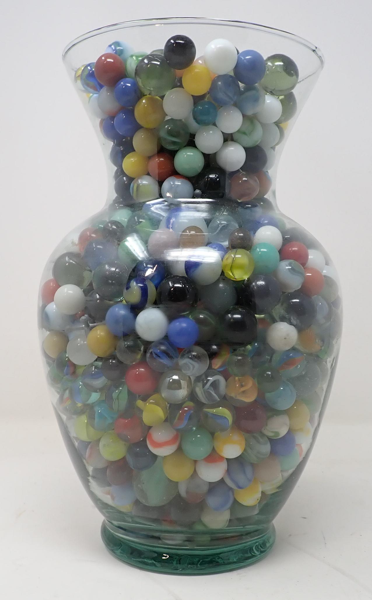 Large Vase Full of Marbles: Vase is approx 6" in diameter and 11" tall. We will ship marbles, but not vase !
