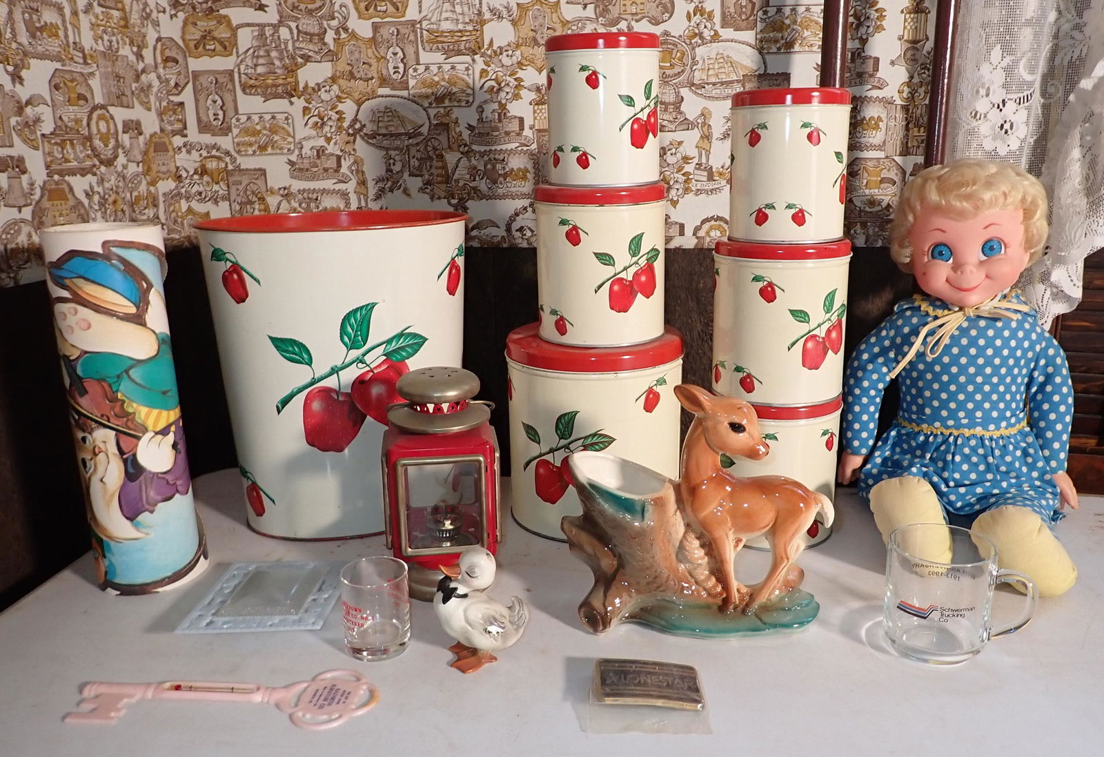 Vintage Apple Trash Can Canisters & Misc (1 of 5)