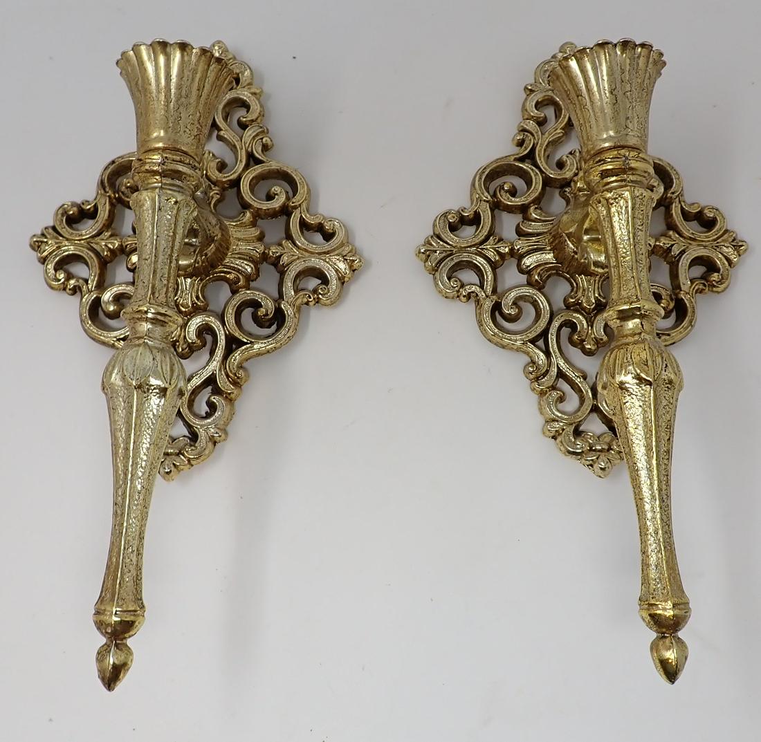 Brass Candle Wall Sconces: Approx 5 5/8" x 11"