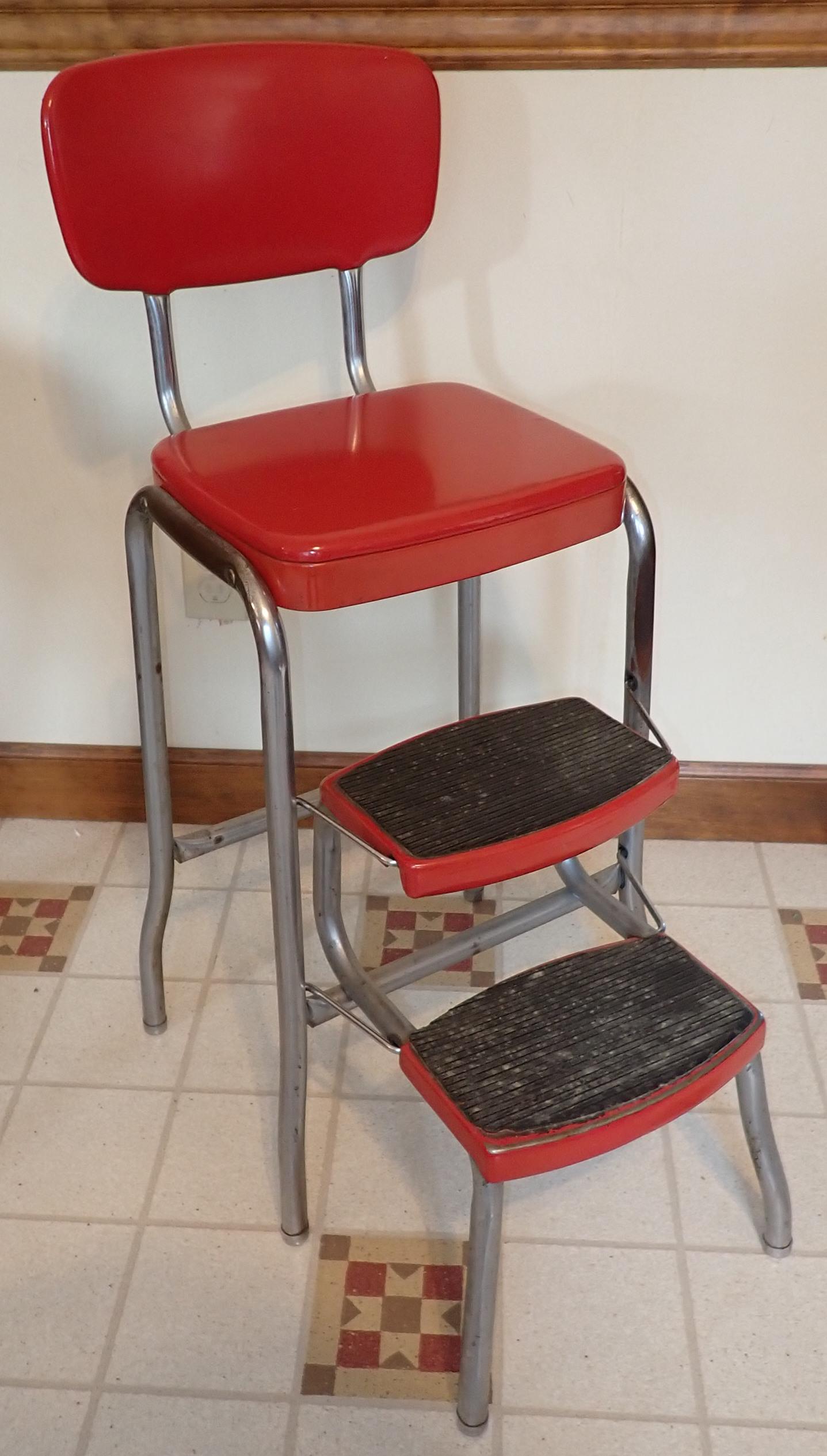 Vintage kitchen step stool sale chair for sale