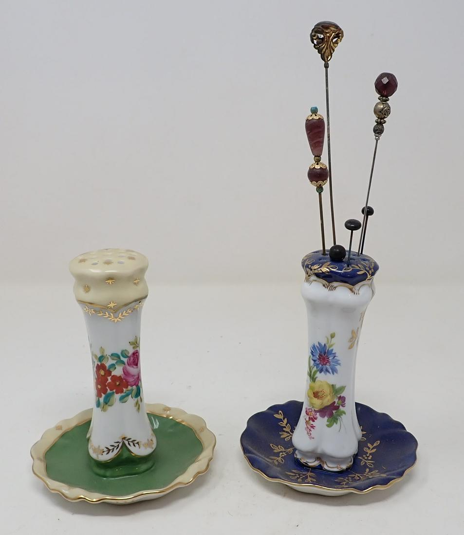 Stick Pins & Limoges Holders: Holders are apprx 5 1/4" tall.