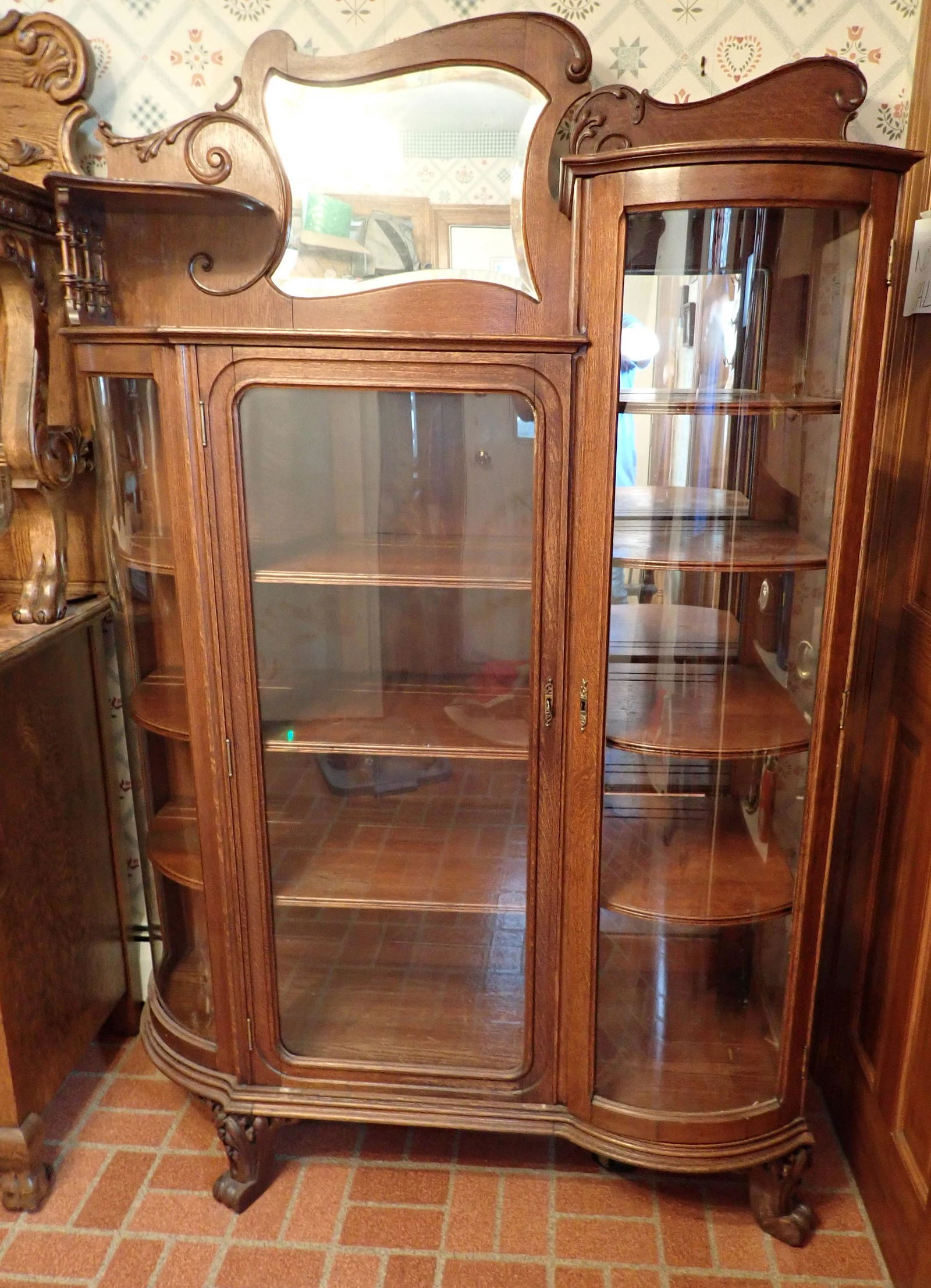 Oak China Closet (1 of 8)