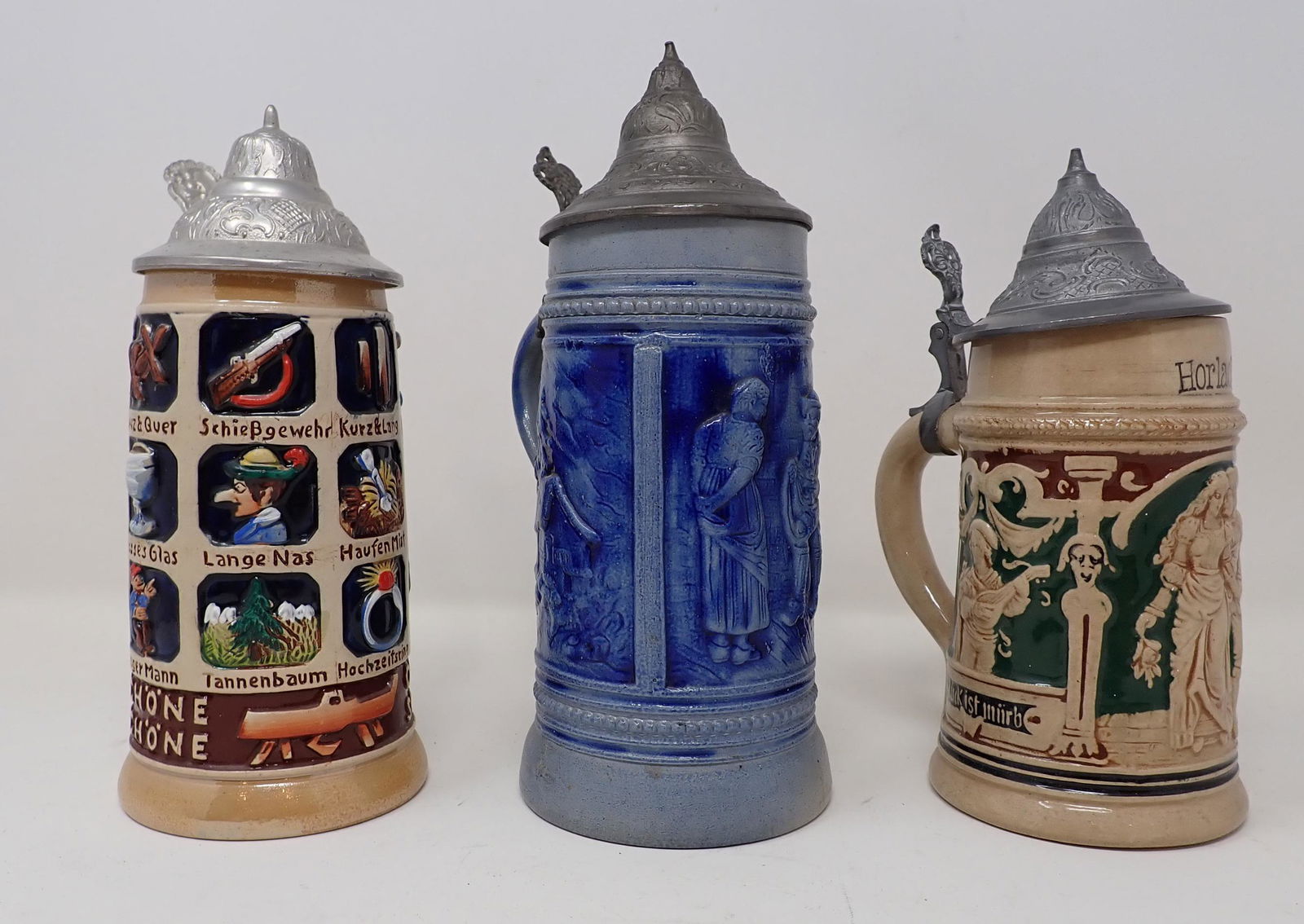 3 German Lidded Steins (1 of 3)