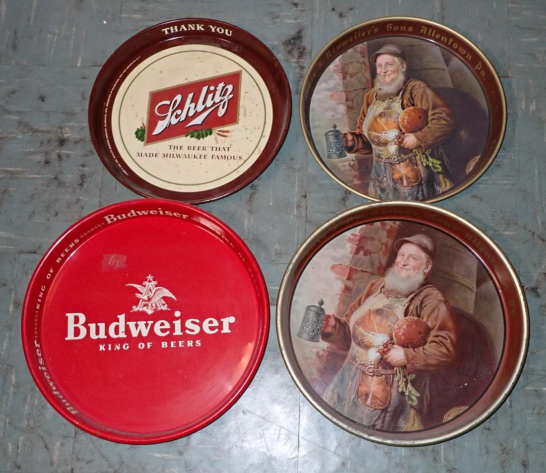 Neuweiler's Schlitz Budweiser Beer Trays (1 of 2)