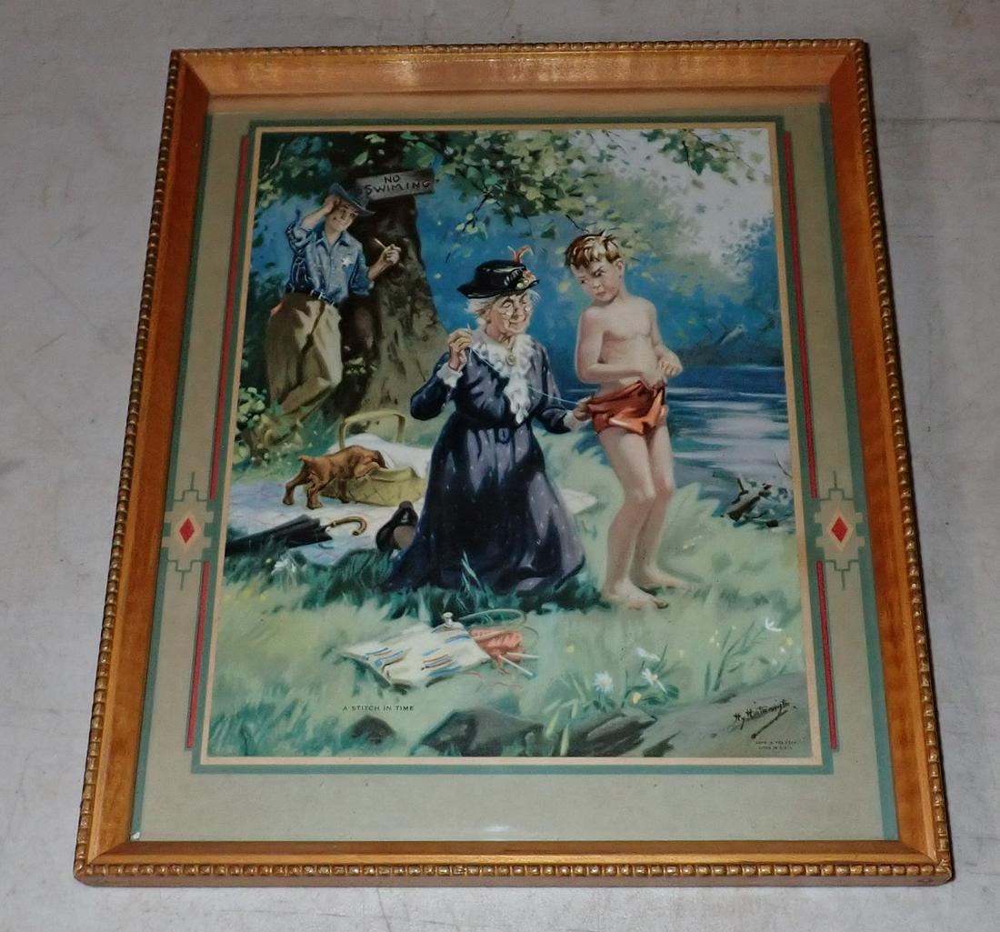 A Stitch In Time Sewing Litho: Approx 10 3/4" x 12 3/4"