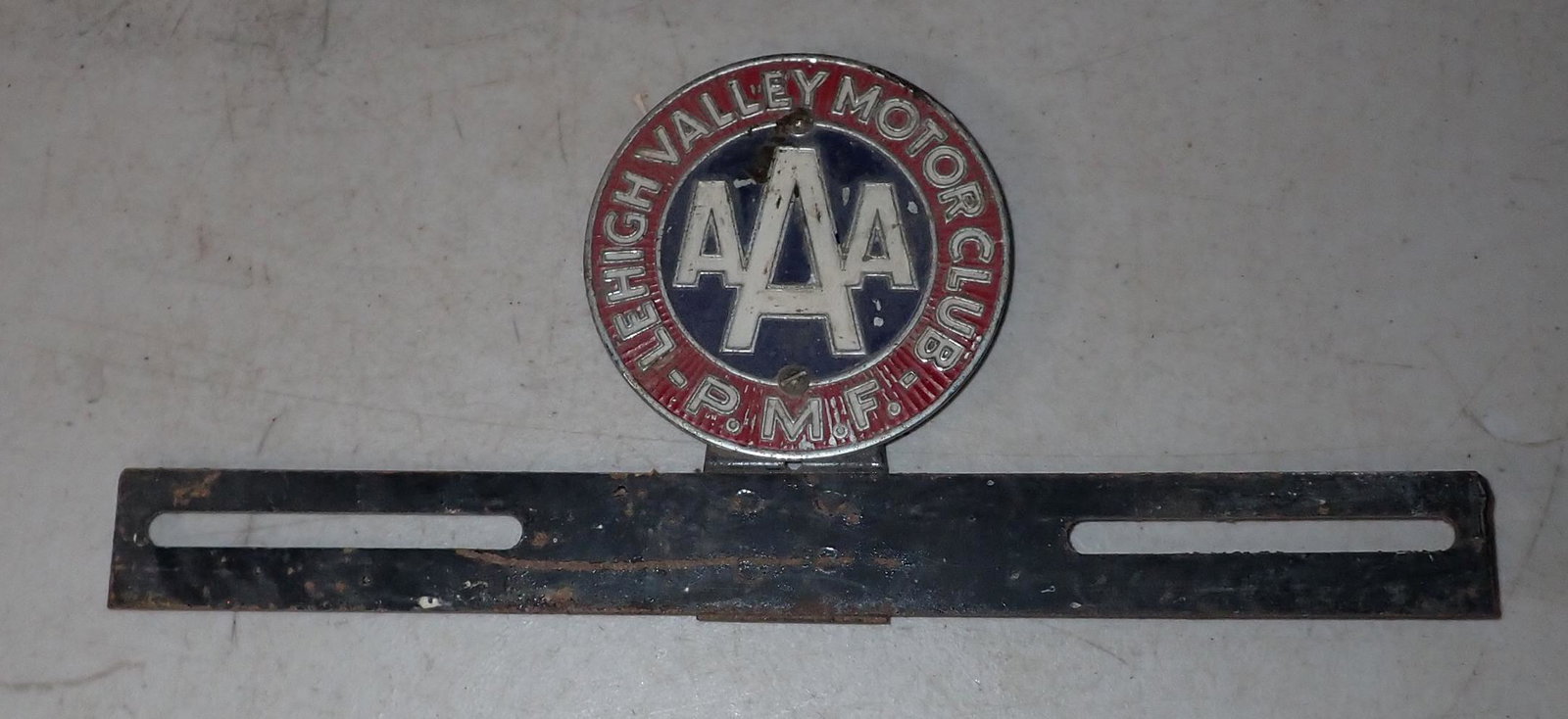AAA Lehigh Valley Motor Club Plate Topper: License plate topper is approx 11" x 4 3/4"