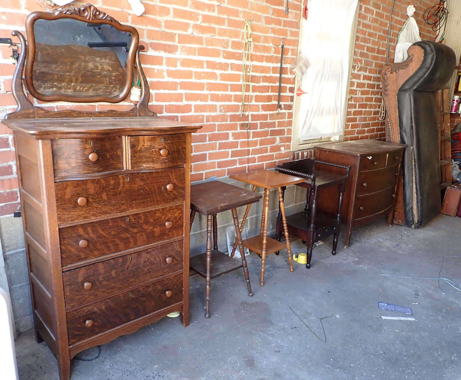 Dressers Plant Stand Fainting Couch: Located in the garage. Take what you want and leave the rest. NO SHIPPING