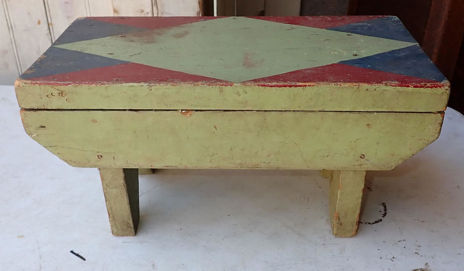 Foot Stool in Green Paint (1 of 4)