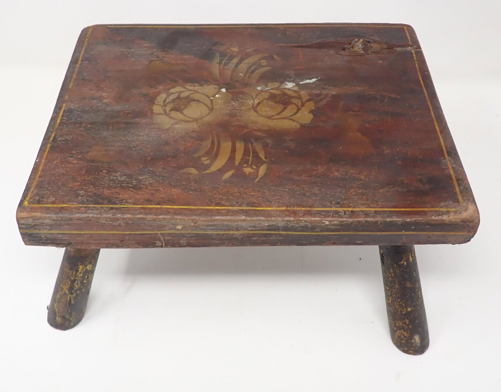 Early Hand Painted Foot Stool (1 of 6)