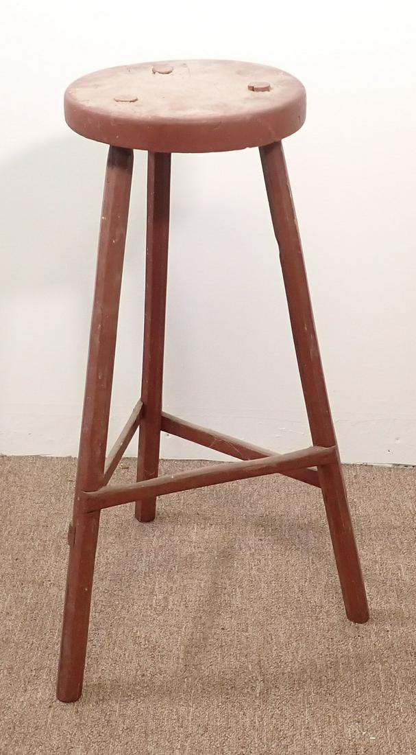 Primitive Stool in Red Paint (1 of 5)