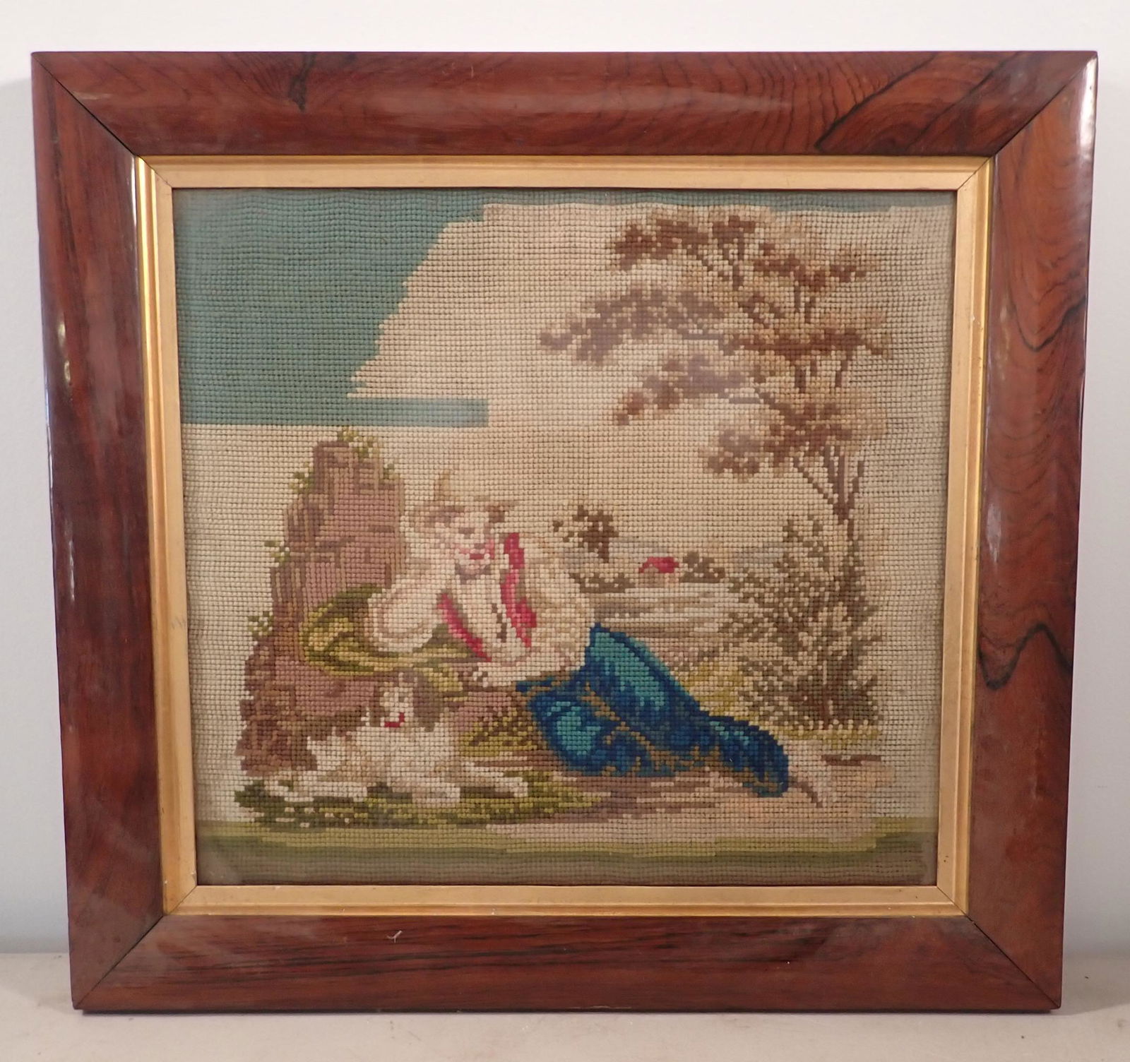 Man with Dog Framed Needlepoint (1 of 3)