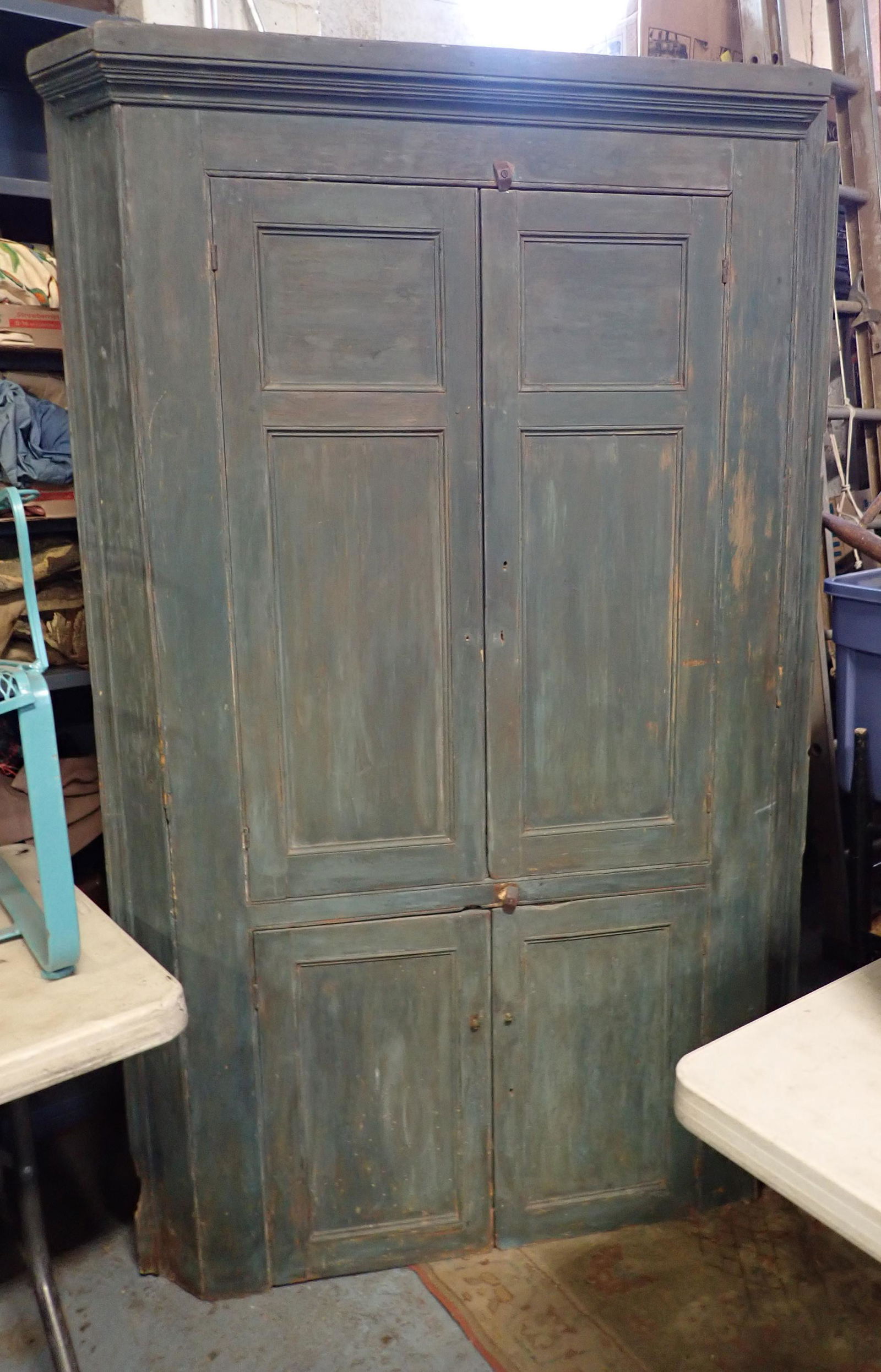 Corner Cupboard in Blue Paint (1 of 8)