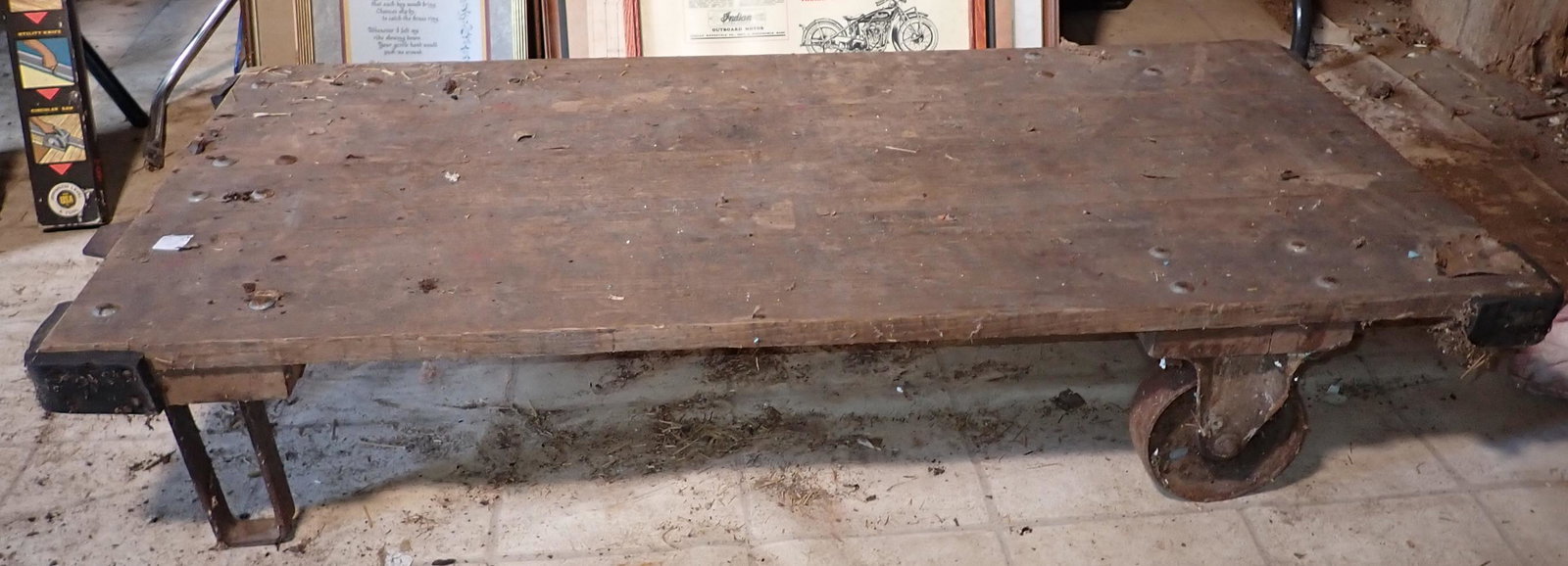 Industrial Skid Cart: Approx 25" x 51" x 9" tall. NO SHIPPING !