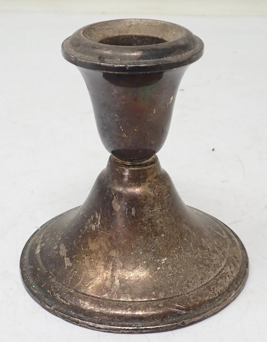 Newport Sterling Silver Candle Holder: Weighted Candle holder is approx 3 1/4" in diameter and 3 1/4" tall.