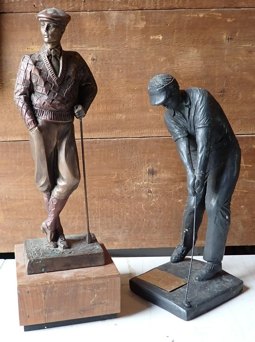 2 Austin Productions Golfers: One on right is apprx 16" tall