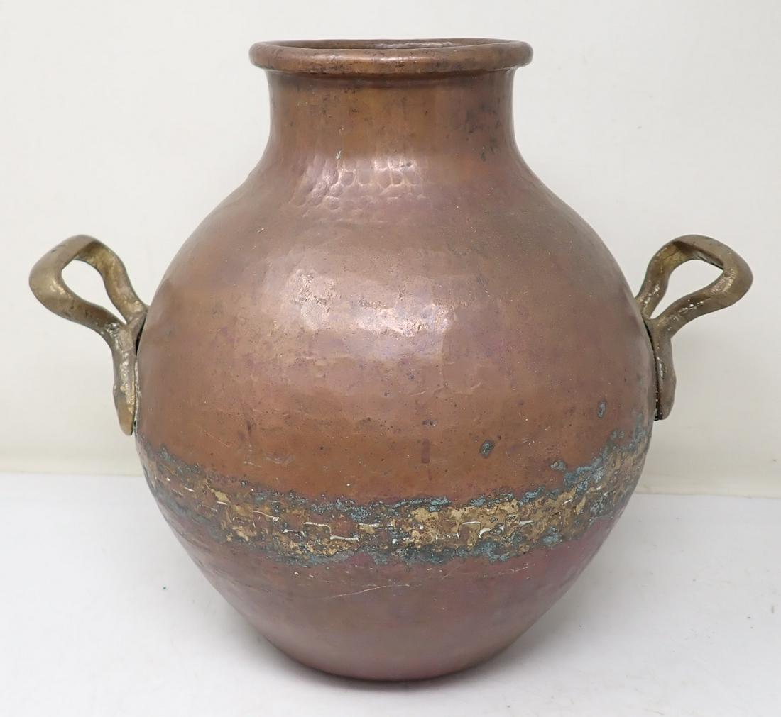 Arts & Crafts Hammered Copper Pot (1 of 8)