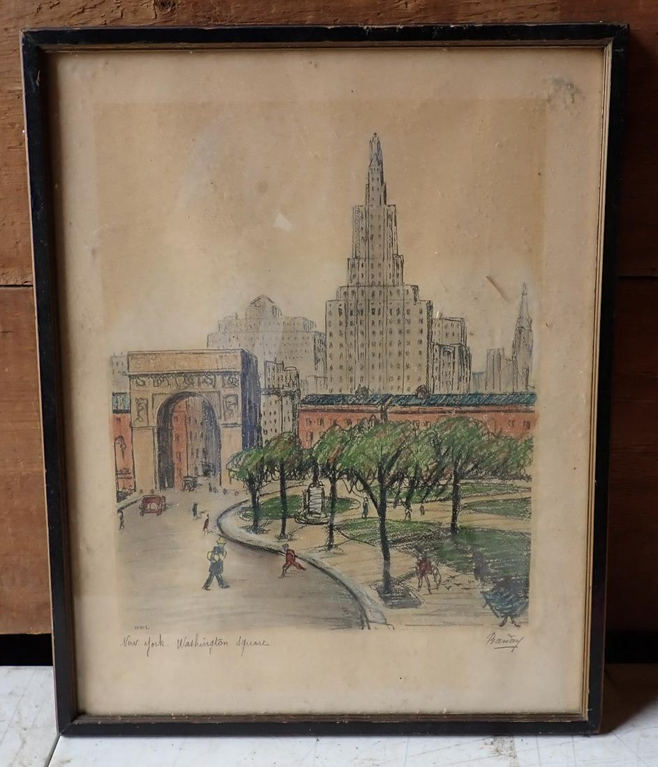 Signed Washington Square NY Litho (1 of 4)