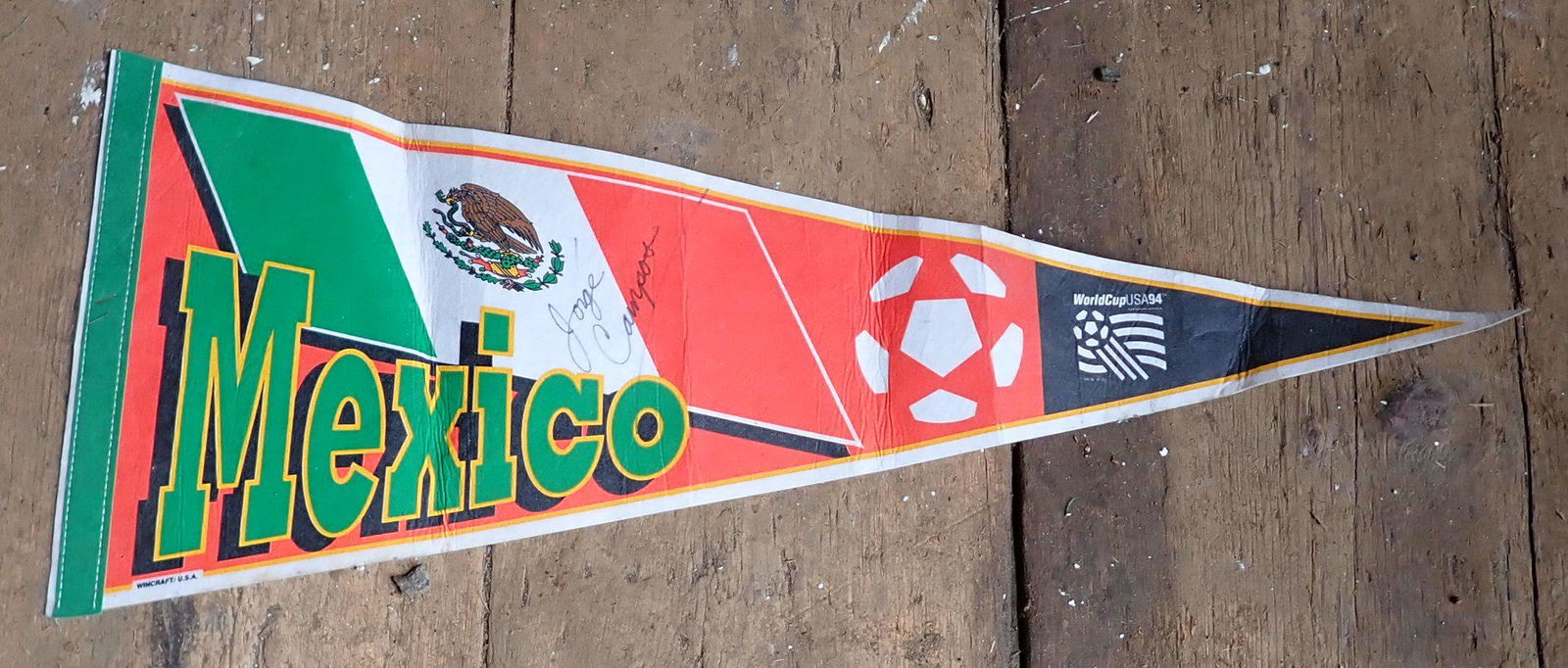 Jorge Campos Autographed Pennant: Pennant