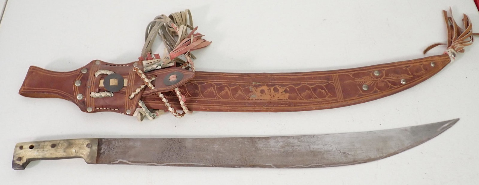 Brazillian Sword w/ Bone Handle & Sheath: Approx 27" long.