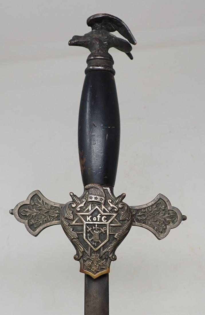 K of C Knights of Columbus Sword: Approx 36 3/8" long