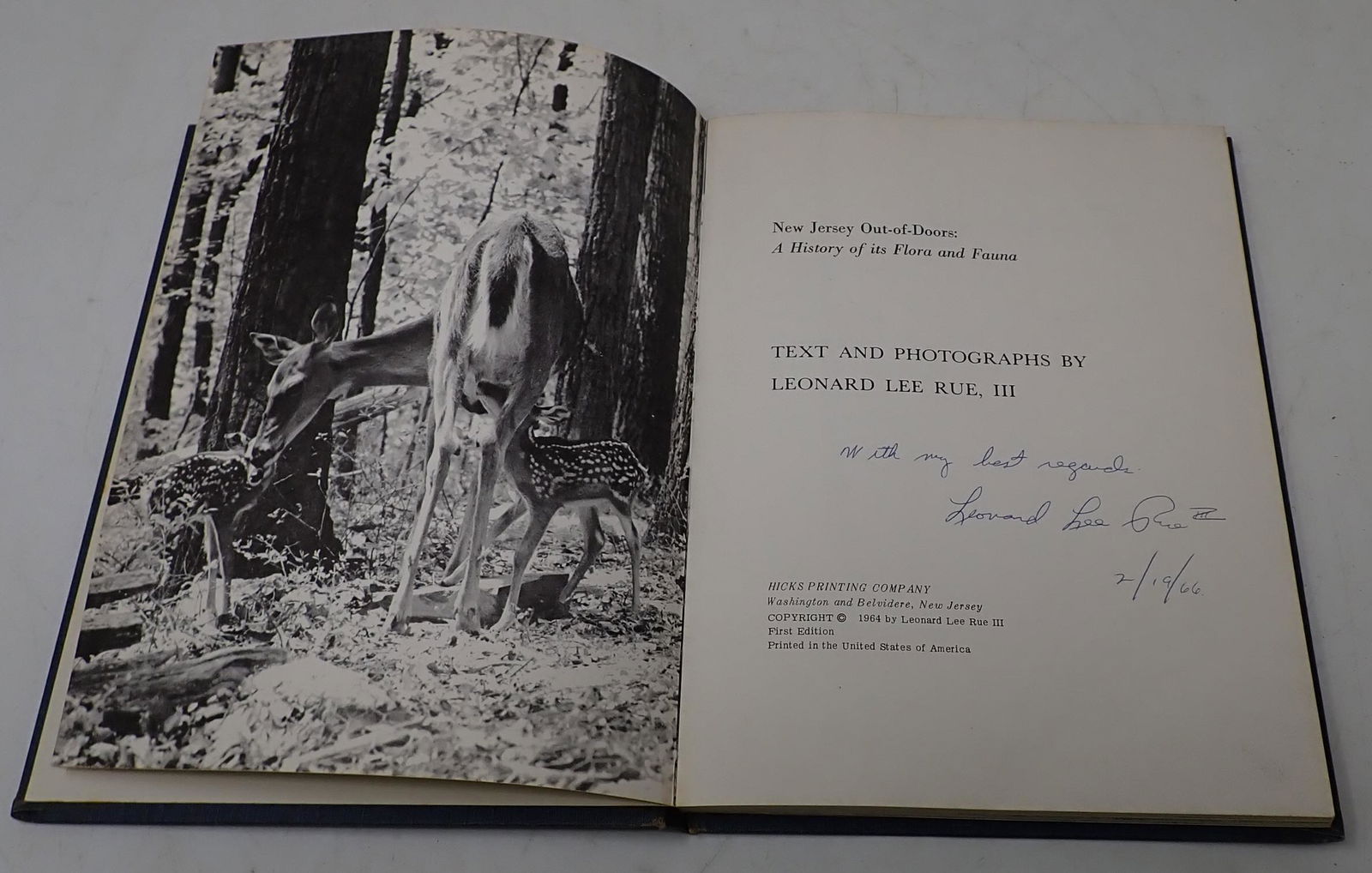 Leonard Lee Rue III Signed Book NJ Out of Doors (1 of 6)
