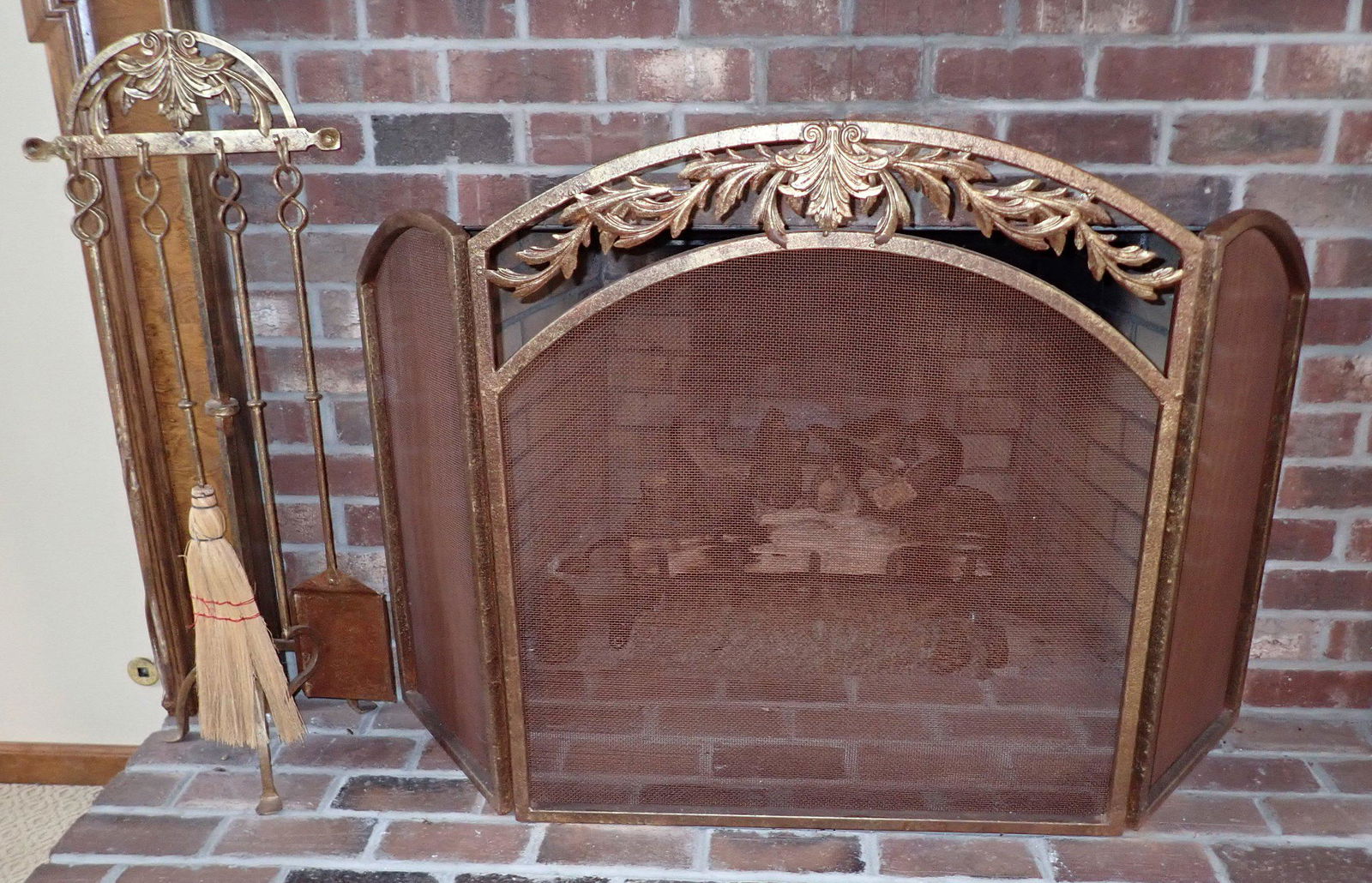 Fireplace Screen & Tools (1 of 3)
