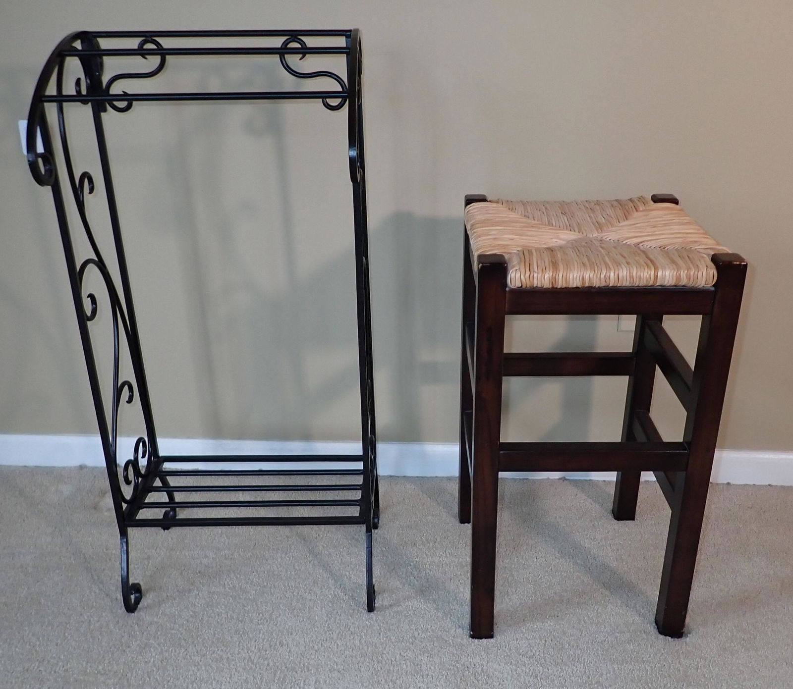 Iron Towle Rack and Stool (1 of 2)