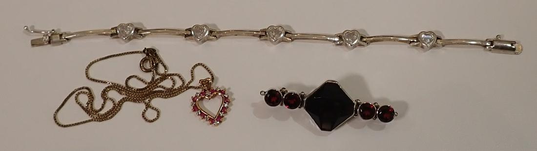 Sterling Silver Heart Charm Necklace Bracelet (1 of 5)