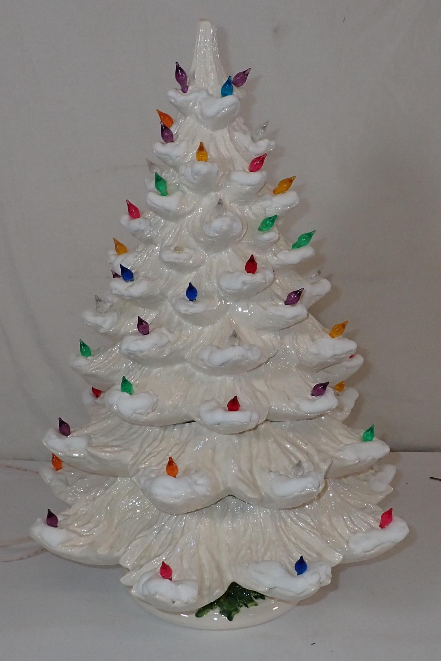 22" White Ceramic Christmas Tree (1 of 1)
