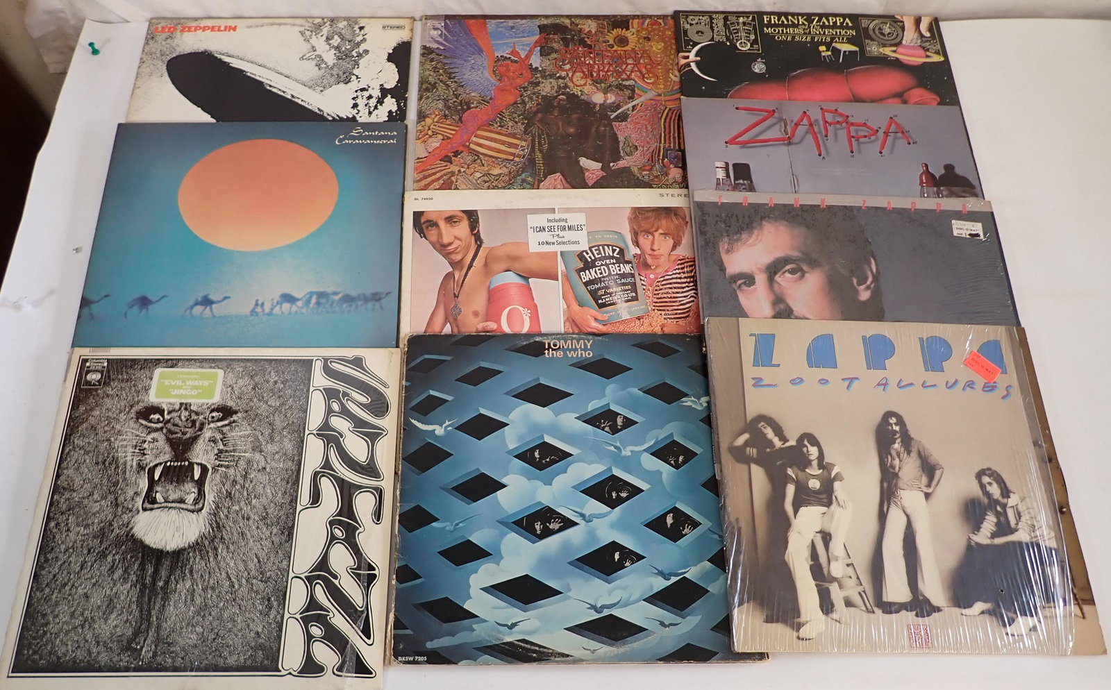 Santana Led Zeppelin Zappa LP's Vinyl: We do not guarantee correct record is in correct sleeve. Sold as pictured