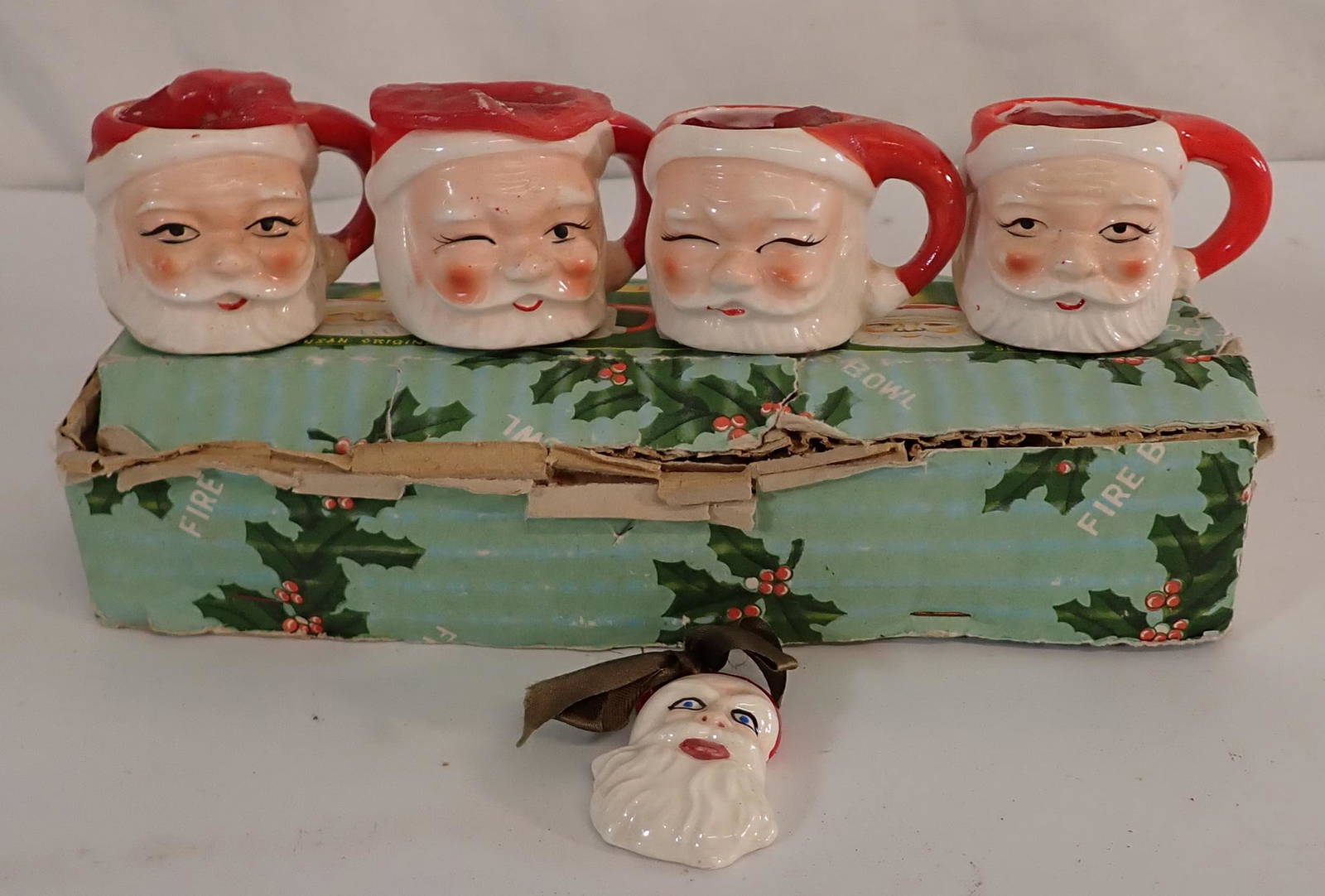Vintage Santa Candle Holders Auction