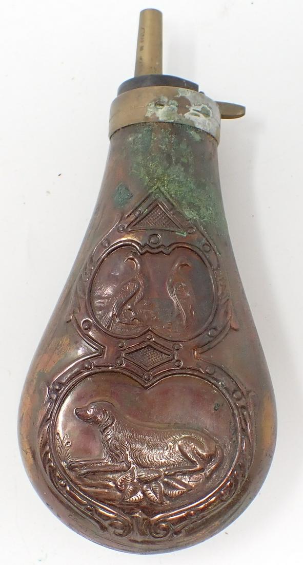 Copper Powder Flask w/ Dog & Birds (1 of 6)
