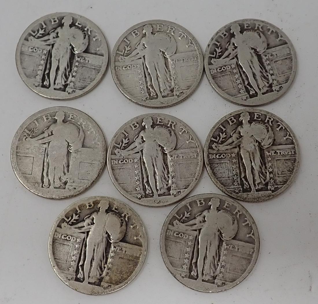8 Standing Liberty Silver Quarters (1 of 2)