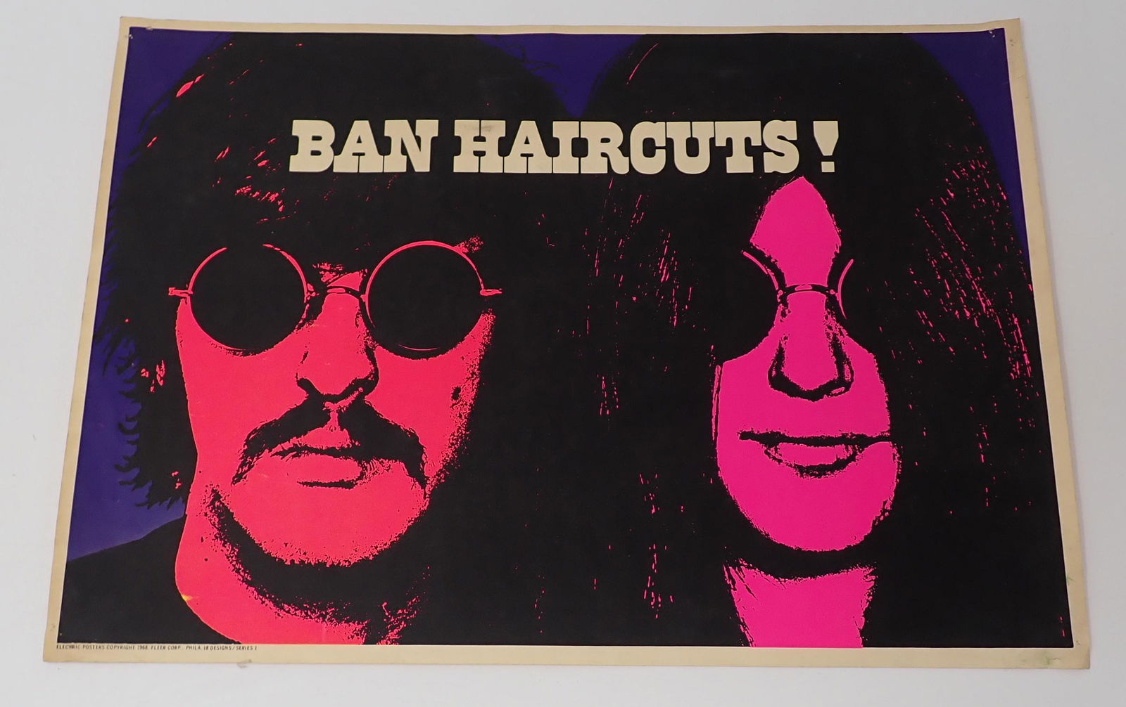 1968 Electric Posters Ban Haircuts ! (1 of 2)