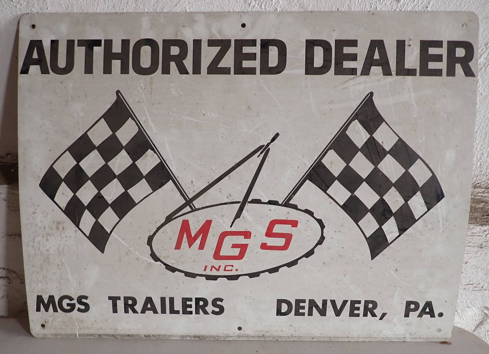 Mgs Trailers Dealers Sign W/ Checkered Flag Auction