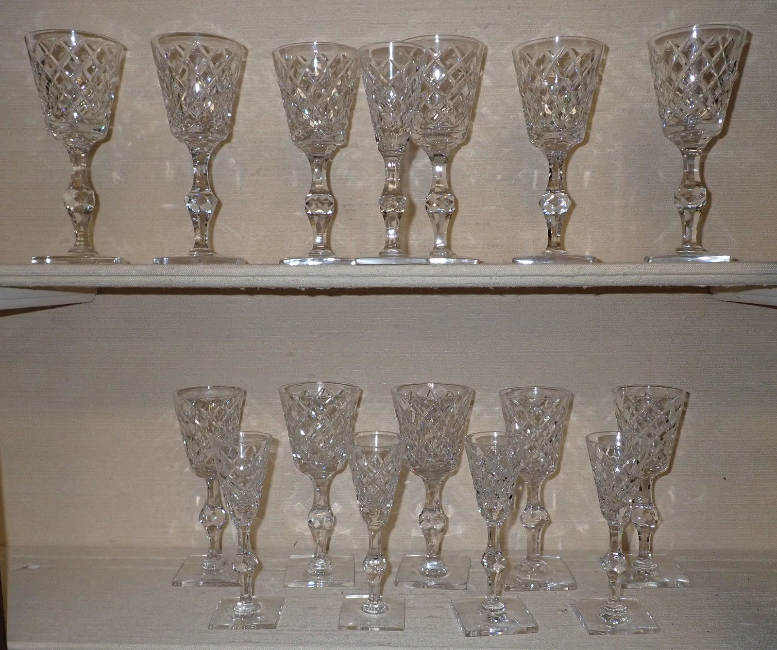 Crystal Stemware: Largest are approx 3" in diameter and 7" tall.