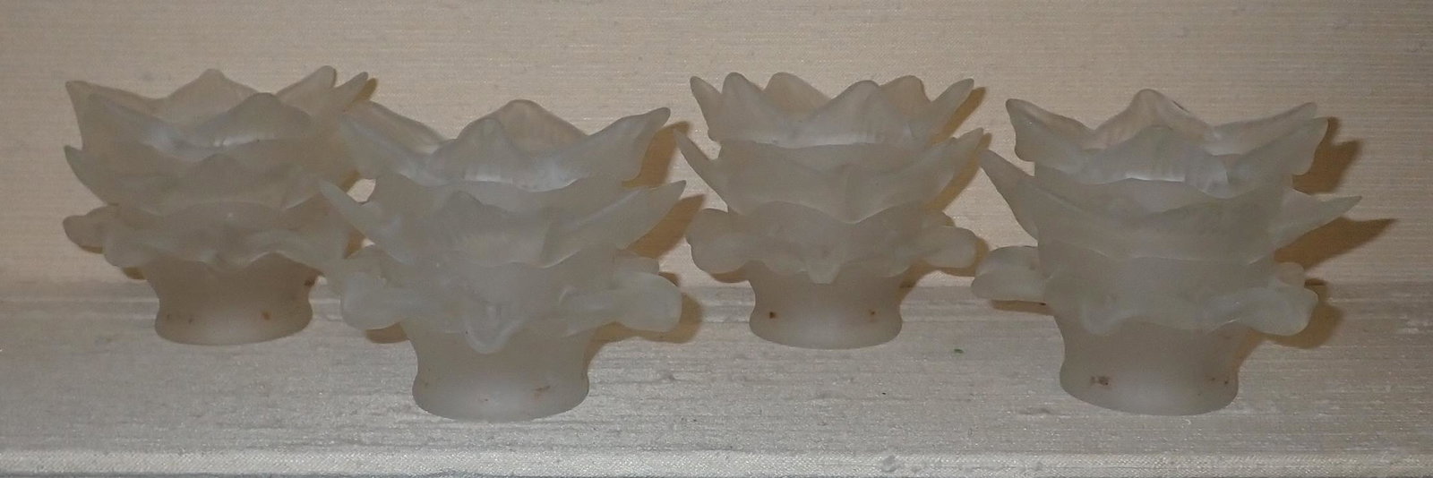 Frosted Floral Light Fixture Parts: Apprx 4 3/8" in diameter and 4" tall.