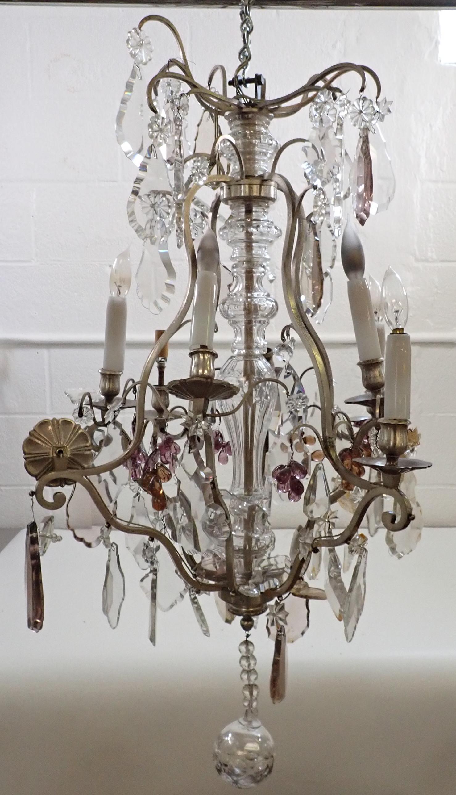 8 Arm French Chandelier: Apprx 18" in diameter and 33" long. NO SHIPPING !