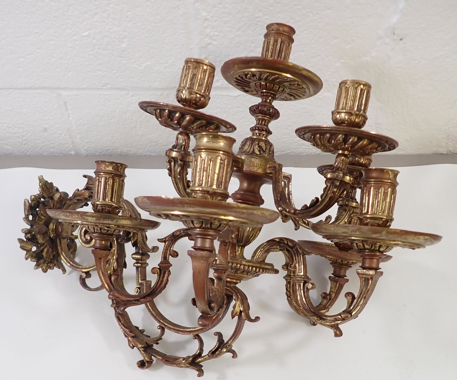 HEAVY  Brass Candle Wall Sconce (1 of 6)