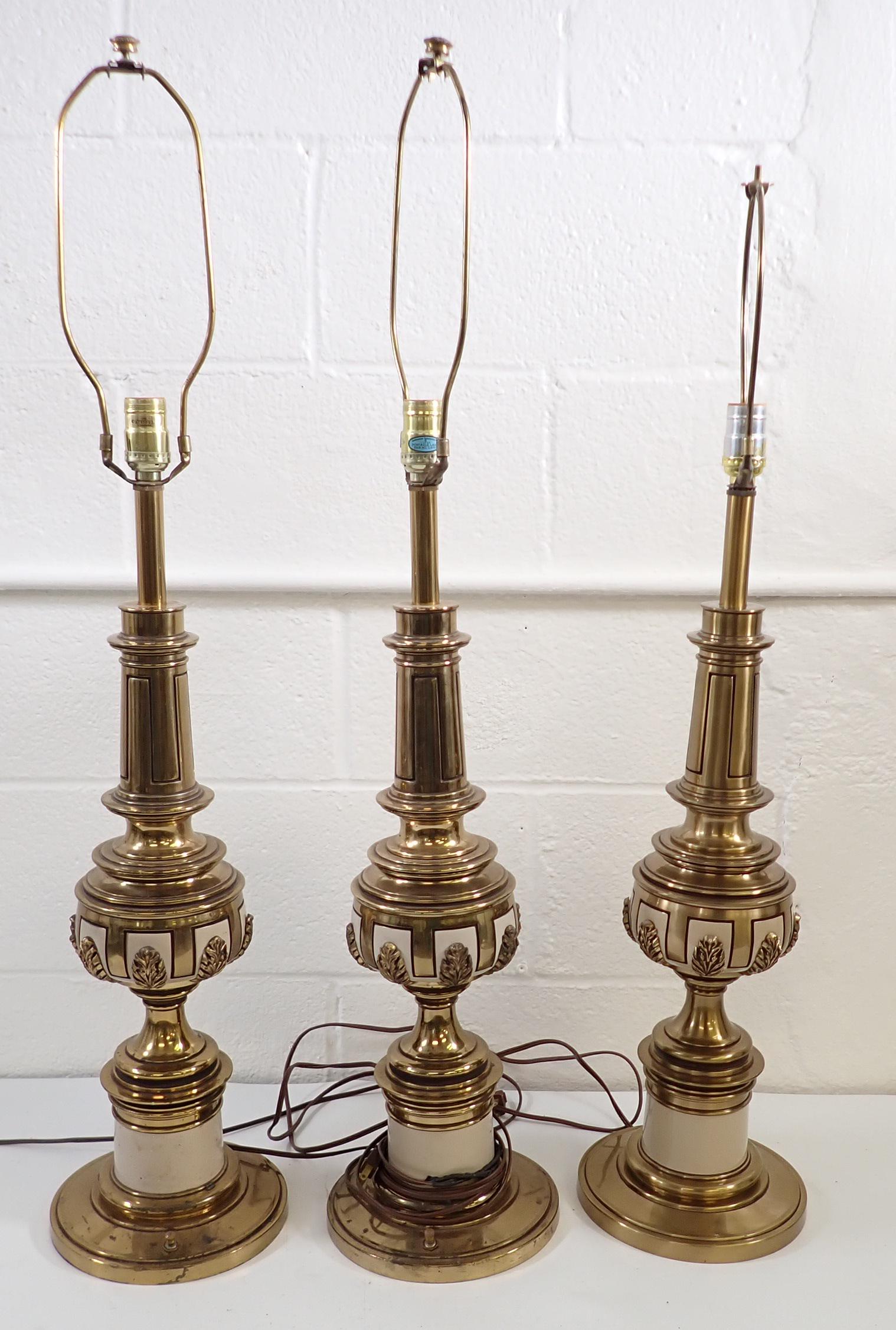 3  Matching Brass Table Lamps (1 of 4)